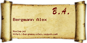 Bergmann Alex névjegykártya